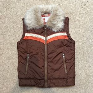 Vintage-Style Vest With Faux Fur Trim